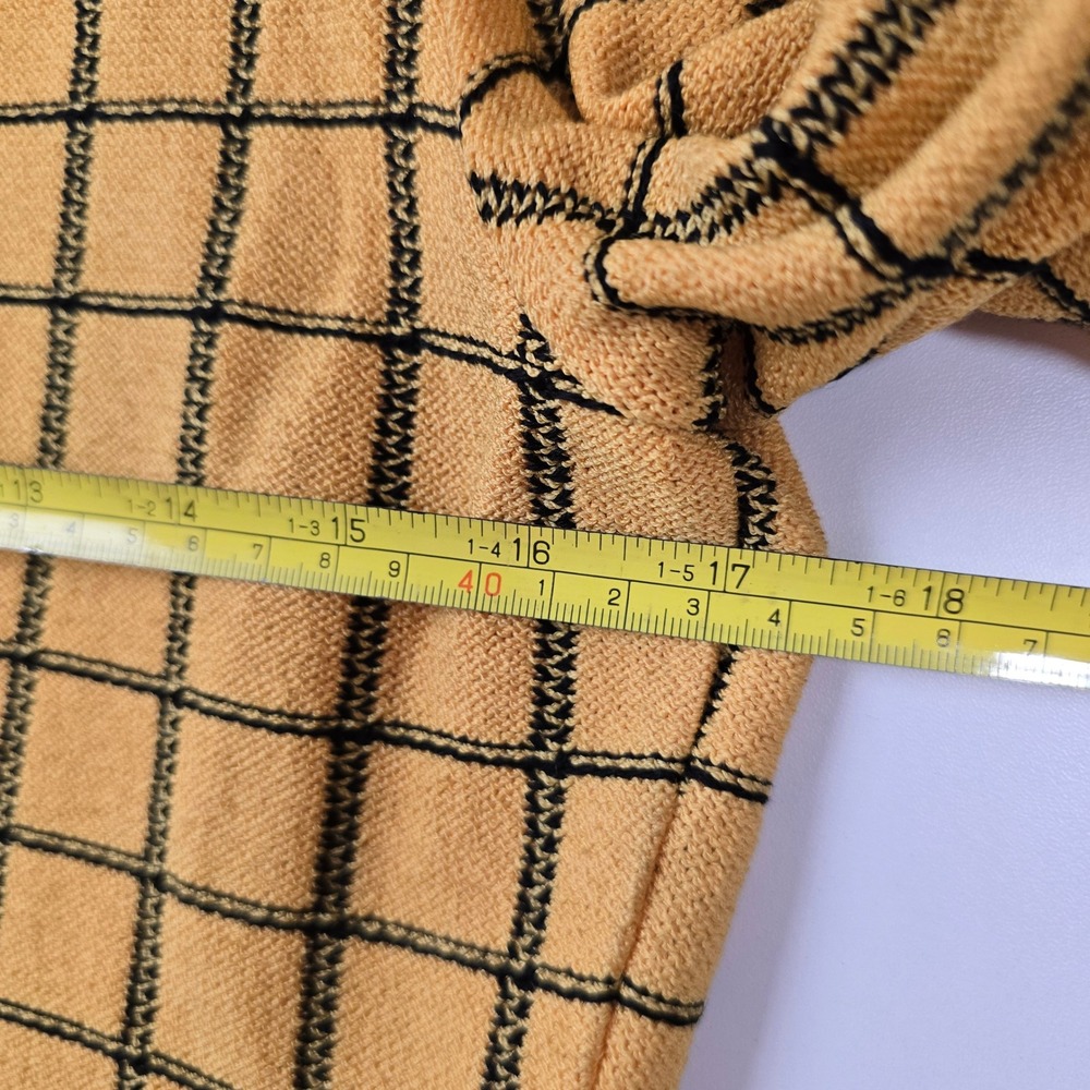 St. John by Marie Gray Vintage Santana Knit Yellow Black Plaid Jacket Sz 6 FLAWS - Picture 7 of 9